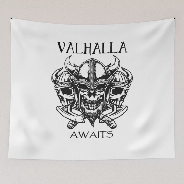 Item preview,  Valhalla Awaits - 3 Vikings Warrior Black and White designed and sold by Georgy09.