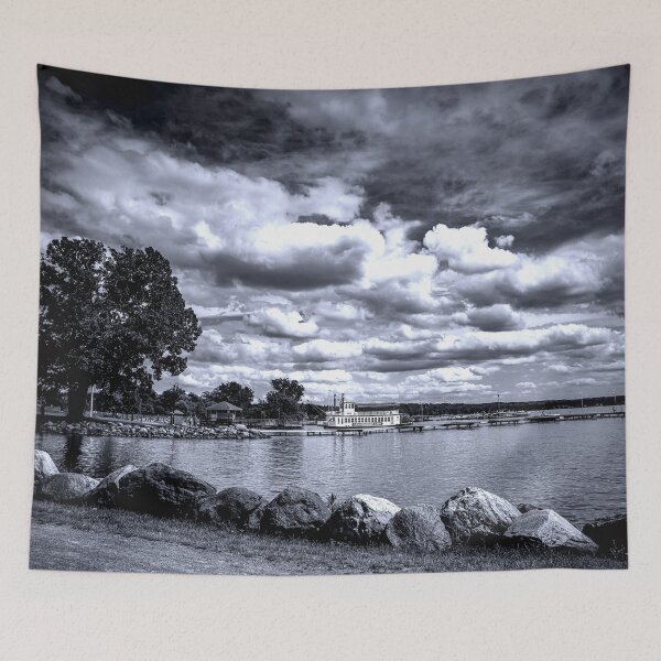 Item preview, Canandaigua Lake in Black and White designed and sold by passingpixels.