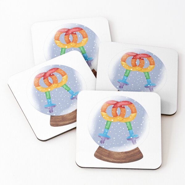 Item preview, Winter Snow Globe Pride LGBT Lesbian Couple celebrating Christmas designed and sold by TasimaDesign.