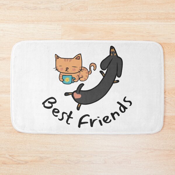 Item preview, Best Friends - Orange Cat and Dachshund - Doxie and Kitten Cartoony designed and sold by SayWhatYouFeel.