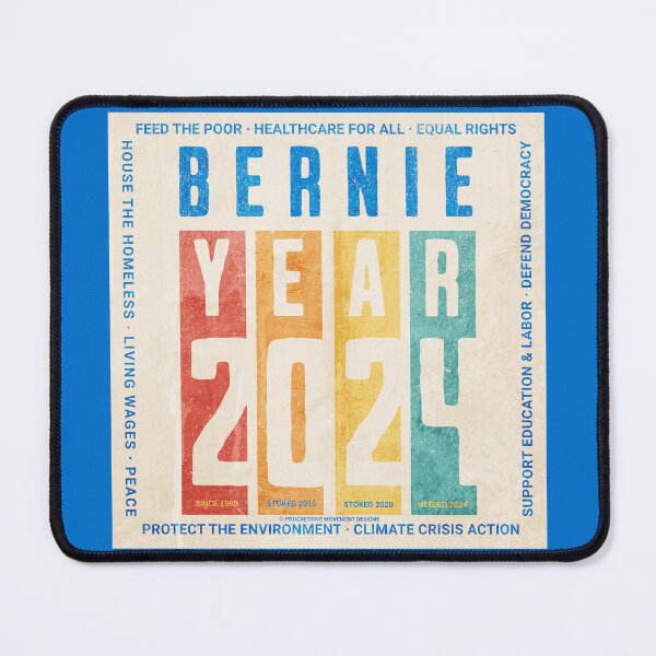 Artikelvorschau, PMD00135 Progressive Movement Designs Bernie Sanders 2024 Regenbogen auf Blau für Progressive entworfen und verkauft von ProgressiveLeft.