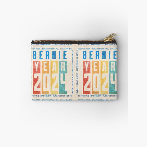 Aperçu de l'œuvre PMD00135 Progressive Movement Designs Bernie Sanders 2024 Arc-en-ciel sur bleu pour les progressistes créée et vendue par ProgressiveLeft.