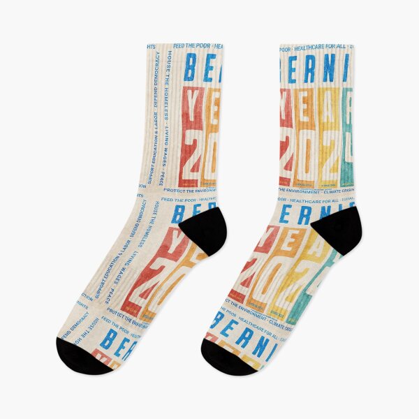 Aperçu de l'œuvre PMD00135 Progressive Movement Designs Bernie Sanders 2024 Arc-en-ciel sur bleu pour les progressistes créée et vendue par ProgressiveLeft.
