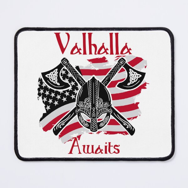 Item preview, Valhalla Awaits -  Viking Us Flag designed and sold by Georgy09.