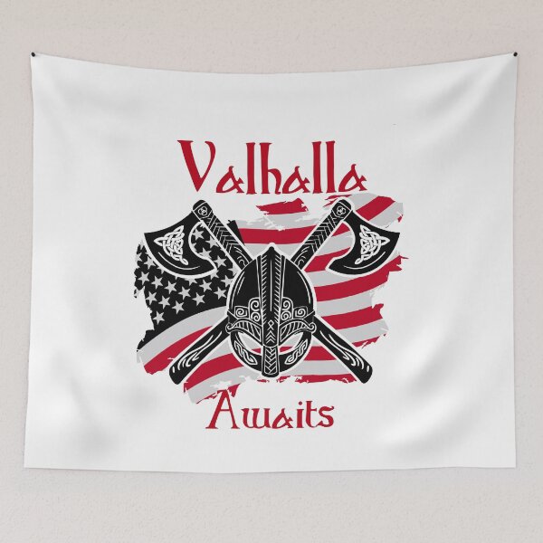 Item preview, Valhalla espera - Bandera vikinga de EE. UU. designed and sold by Georgy09.