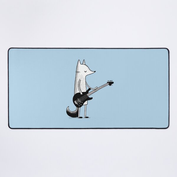 Item preview, Fox playing the bass guitar designed and sold by ThePurpleMelon.