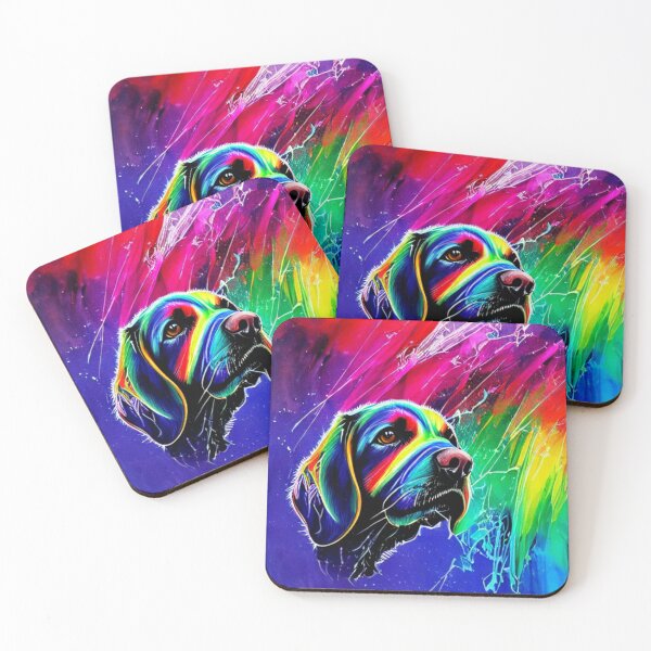 Item preview, RETRO DOG PORTRAIT ART - RAINBOW LABRADOR RETRIEVER ART designed and sold by ArtzandDesignz.