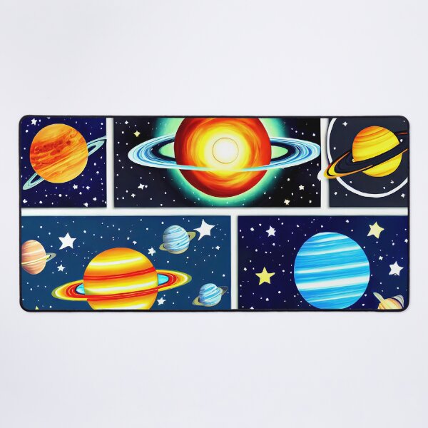 Item preview, Colourful planets and stars digital illustrations designed and sold by Graphics By Craig.