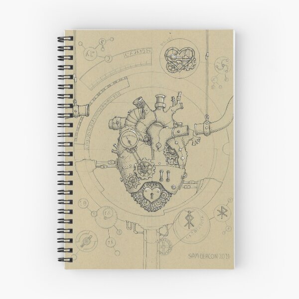 Item preview, Steampunk Heart Artwork (Ink Illustration) designed and sold by Sam Deacon Art.