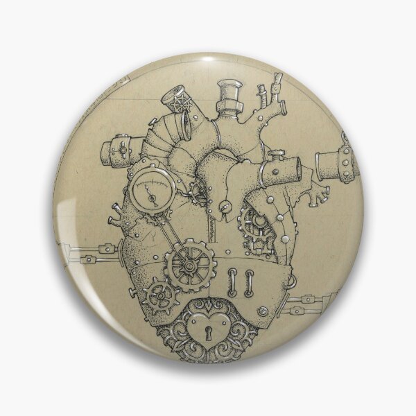 Item preview, Steampunk Heart Artwork (Ink Illustration) designed and sold by Sam Deacon Art.