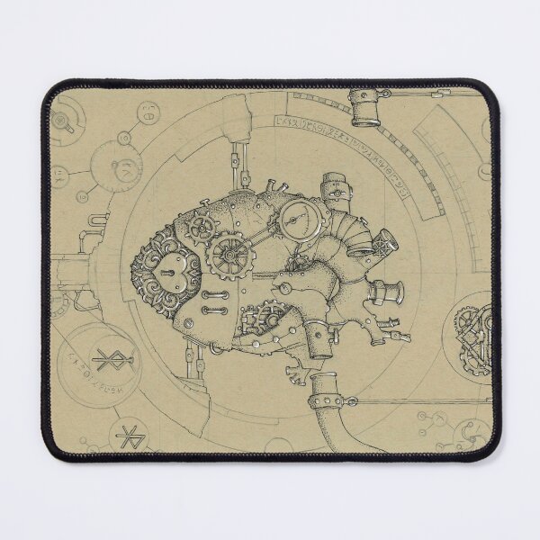 Item preview, Steampunk Heart Artwork (Ink Illustration) designed and sold by Sam Deacon Art.