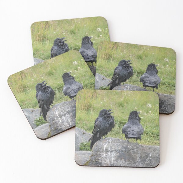 Item preview, Henpecked Raven Couple on Boulder designed and sold by nancyjcreates.