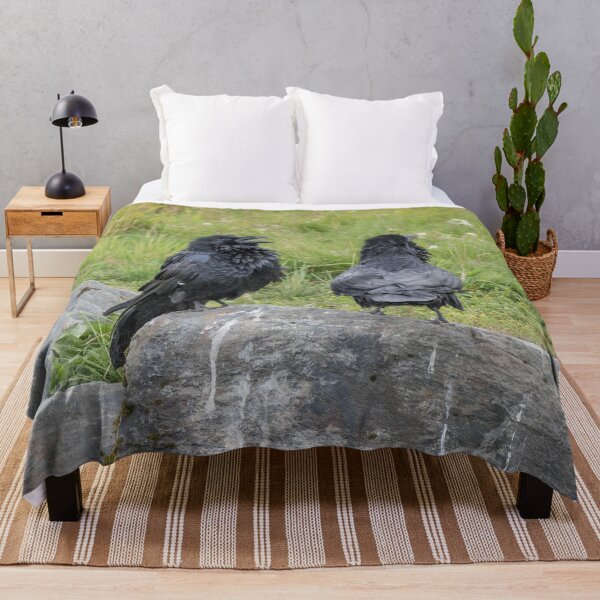 Item preview, Henpecked Raven Couple on Boulder designed and sold by nancyjcreates.