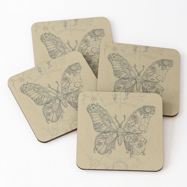Item preview, Nature Steampunk Butterfly - Ink Illustration Artwork samdeaconart designed and sold by Sam Deacon Art.