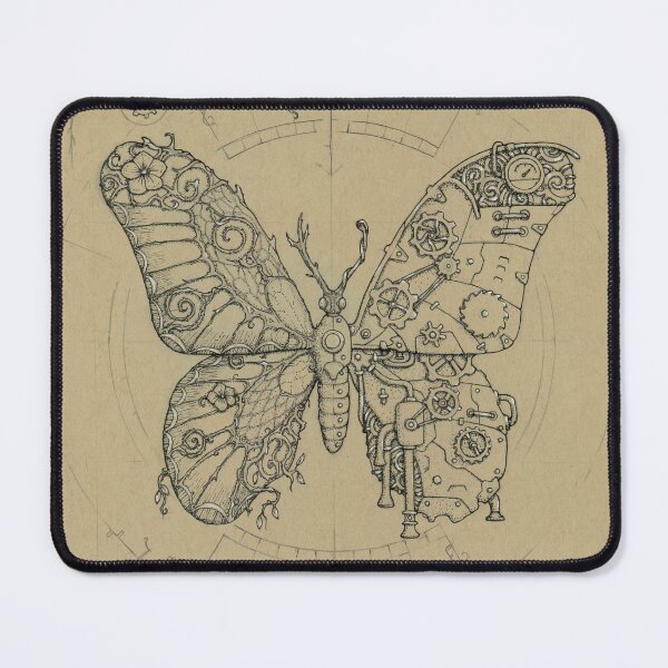 Item preview, Nature Steampunk Butterfly - Ink Illustration Artwork samdeaconart designed and sold by Sam Deacon Art.
