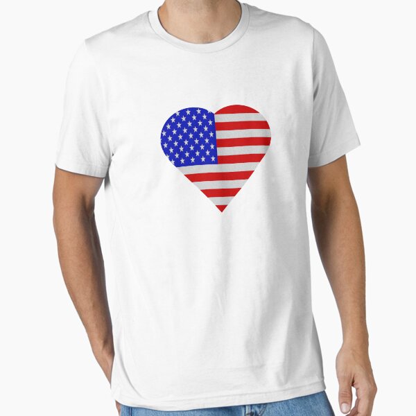 Heart USA, United States. United States flag Essential T-Shirt