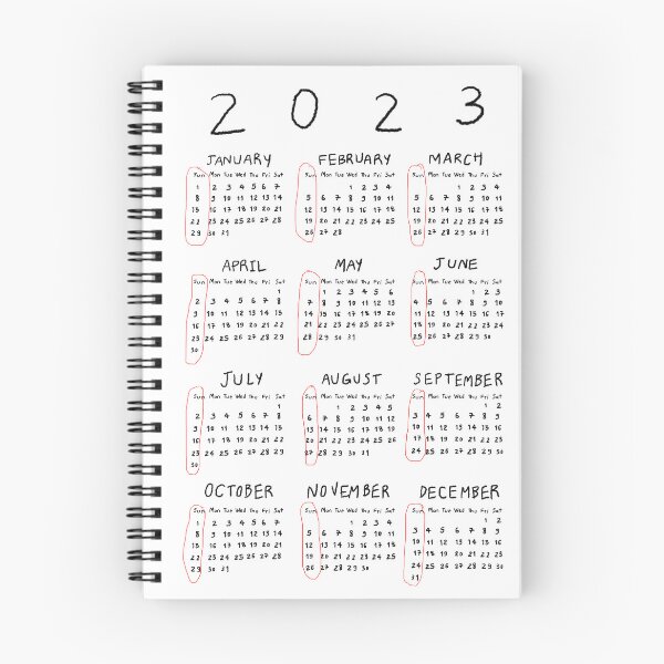 Item preview, Handwritten Calendar 2023, Cute Hand drawn doodle Calendar, New year 2023 gift designed and sold by DotLinePlane.