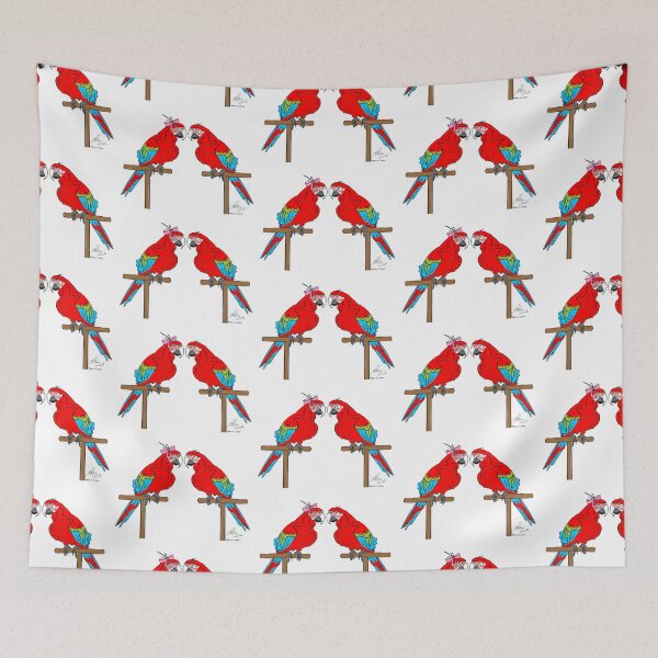 Item preview, Crazy Bird Lady with Green Wing Macaws designed and sold by Laughing Parrot Studio.