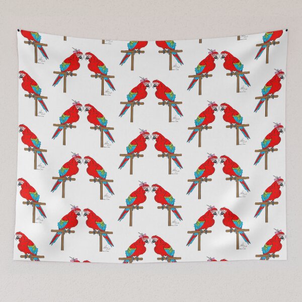 Item preview, Crazy Bird Person with Green Wing Macaws designed and sold by Laughing Parrot Studio.
