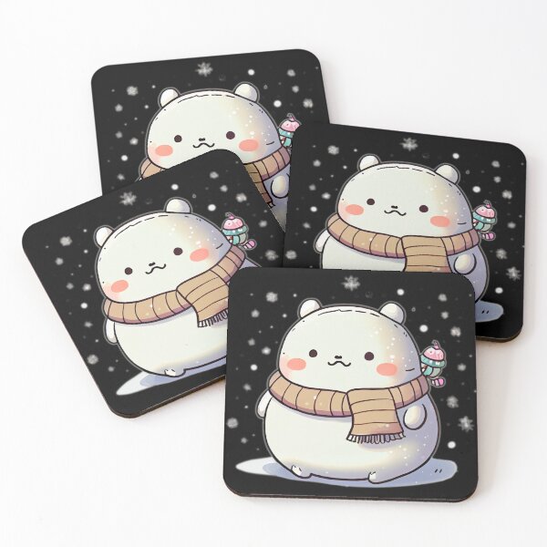 Artikelvorschau, Kawaii Schneemann und Schneeflocken entworfen und verkauft von IcarusPrints.