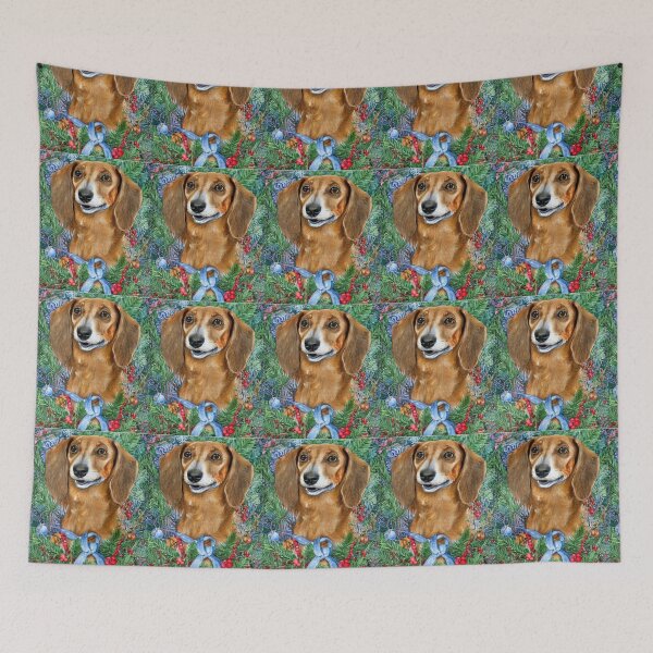 Item preview, Dachshund Dog Christmas Celebration 5 designed and sold by AnadAA.