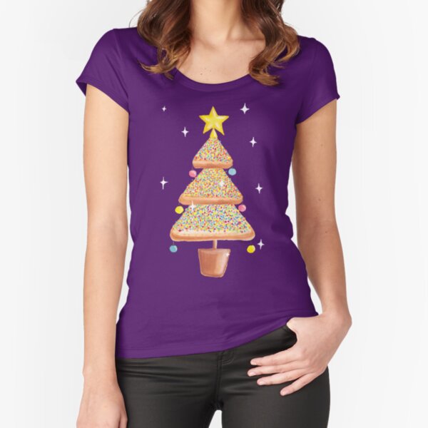 Fairy Christmas | Fairy Bread | Pink Fitted Scoop T-Shirt