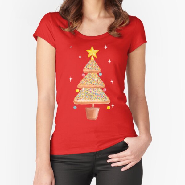 Fairy Christmas - Fairy Bread - Pink Fitted Scoop T-Shirt