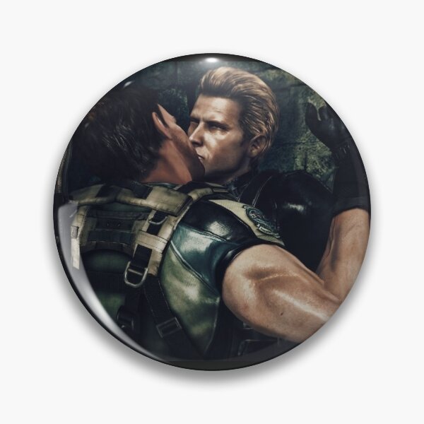 Item preview, chris and wesker kissing sticker designed and sold by finntrollhammer.