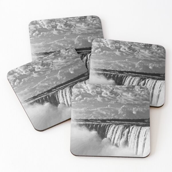 Item preview, Monochrome Niagara Falls Landscape Oil Paint, Grayscale Famous Waterfalls, Monochromatic Winter In Niagara Falls  designed and sold by Trendymotion.
