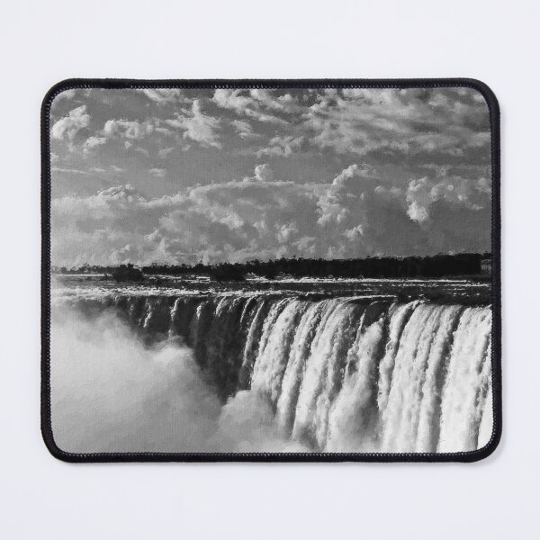 Item preview, Monochrome Niagara Falls Landscape Oil Paint, Grayscale Famous Waterfalls, Monochromatic Winter In Niagara Falls  designed and sold by Trendymotion.
