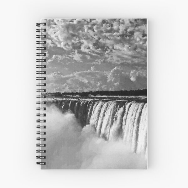 Item preview, Monochrome Niagara Falls Landscape Oil Paint, Grayscale Famous Waterfalls, Monochromatic Winter In Niagara Falls  designed and sold by Trendymotion.