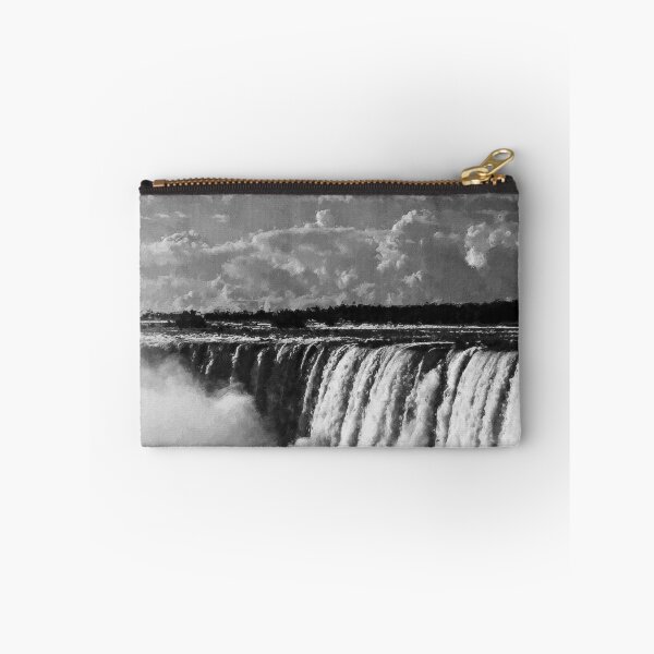 Item preview, Monochrome Niagara Falls Landscape Oil Paint, Grayscale Famous Waterfalls, Monochromatic Winter In Niagara Falls  designed and sold by Trendymotion.