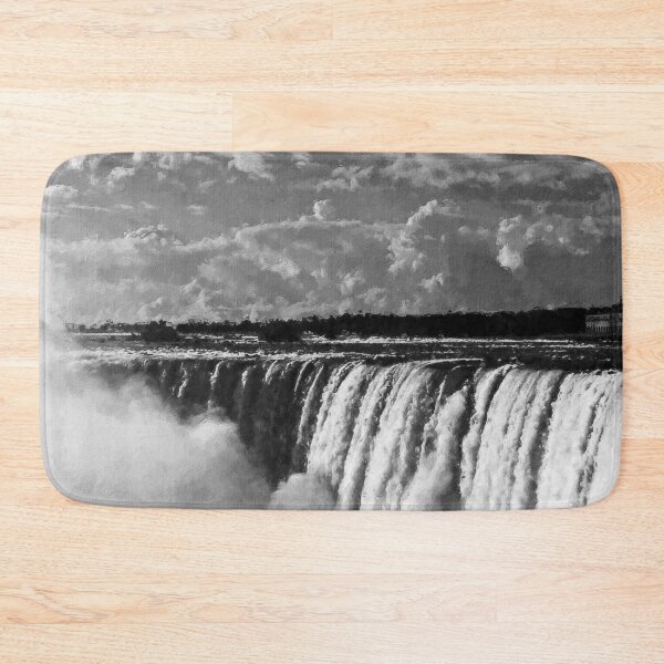 Item preview, Monochrome Niagara Falls Landscape Oil Paint, Grayscale Famous Waterfalls, Monochromatic Winter In Niagara Falls  designed and sold by Trendymotion.