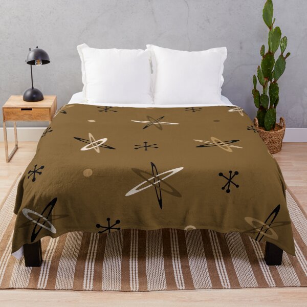 Item preview, Atomic Age Starbursts Brown designed and sold by thepixelgarden.