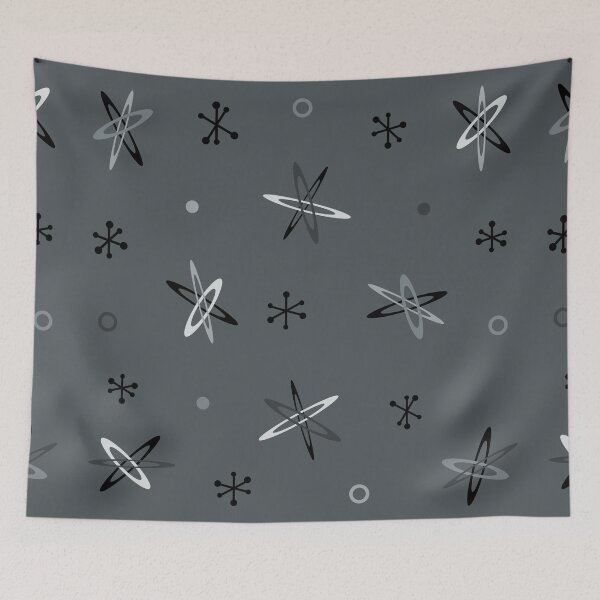 Item preview, Atomic Age Starbursts Gris oscuro designed and sold by thepixelgarden.