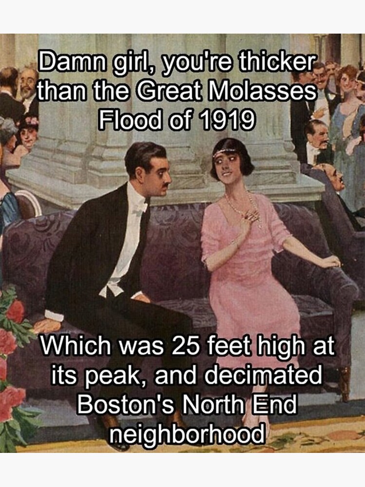 "You're thicker than Great Molasses flood of 1919 Thanksgiving, Christmas And Birthday Party