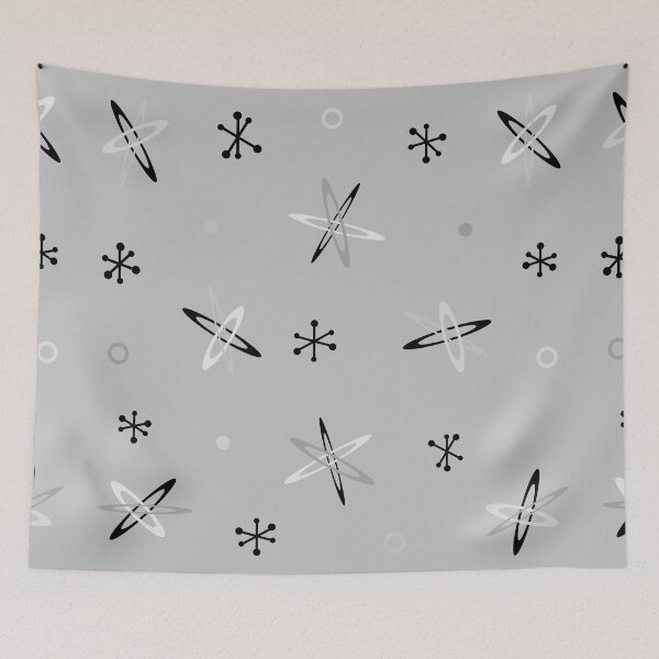 Item preview, Atomic Age Starbursts Gray designed and sold by thepixelgarden.