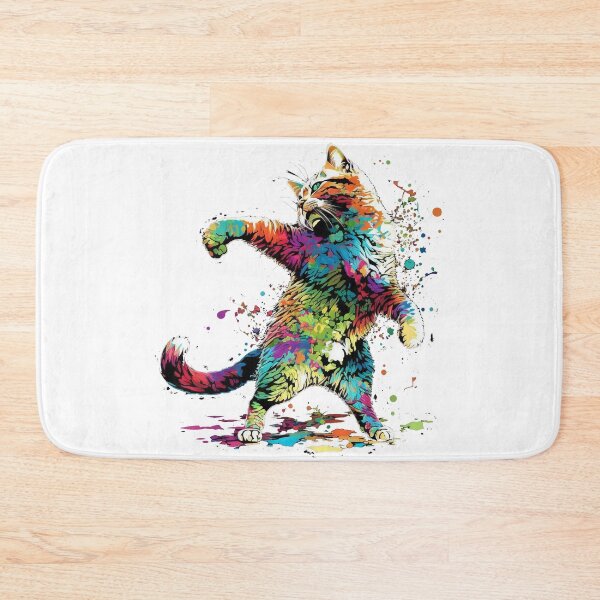 Item preview, Dancing colorful cat designed and sold by Rebelka.