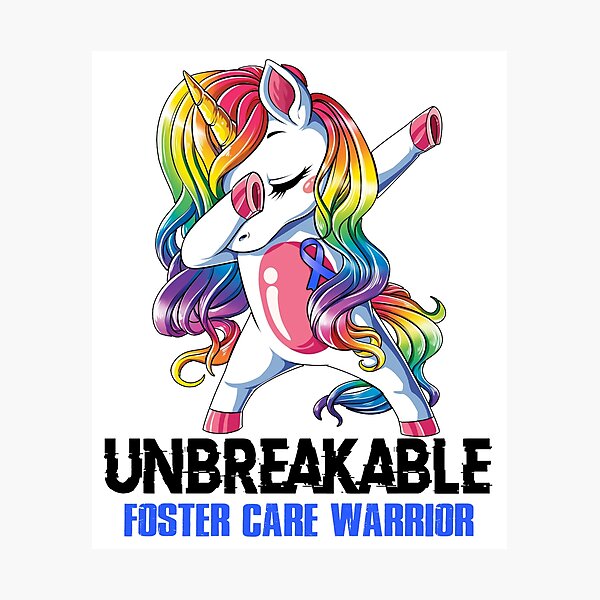 Item preview, Foster Care Awareness - Unicorn Foster Care Warrior Ribbon UNBREAKABLE designed and sold by Fernandezf.