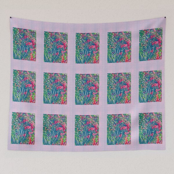Item preview, Multi Garden print with daisies and roses designed and sold by Susan Gallup.