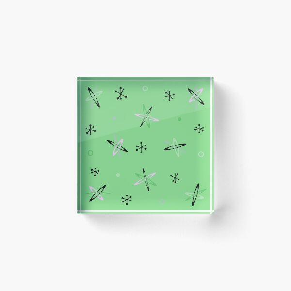 Item preview, Atomic Age Starbursts Green designed and sold by thepixelgarden.