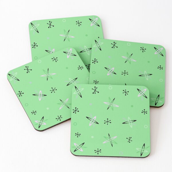 Item preview, Atomic Age Starbursts Green designed and sold by thepixelgarden.