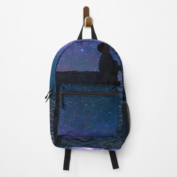 Item preview, the silhouette of a boy sitting on a cliff edge watching the milky way designed and sold by Pattern1design.
