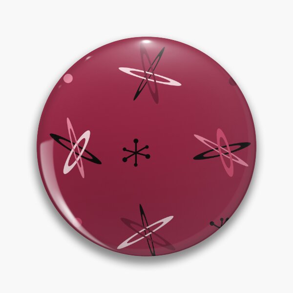 Item preview, Atomic Age Starbursts Maroon designed and sold by thepixelgarden.