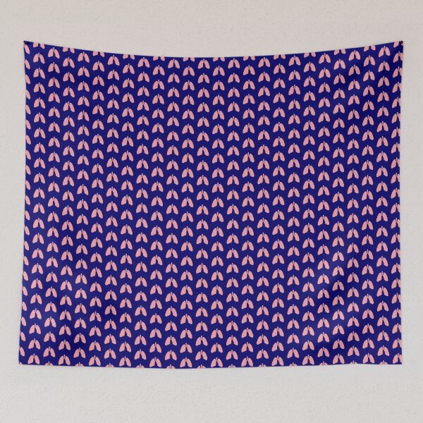 Item preview, Lung Silhouette in Pink - Navy Background designed and sold by Artsy-Chemist.