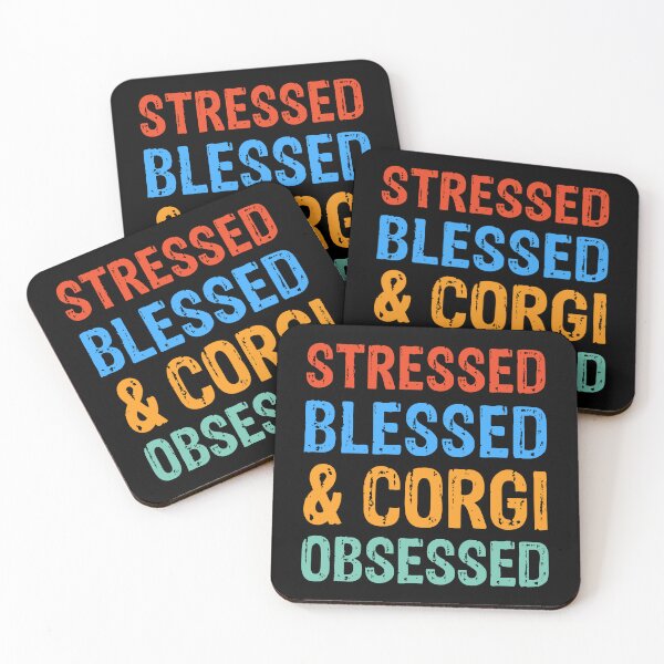 Item preview, Stressed Blessed and Corgi Obsessed Dog Gift  designed and sold by Guarddogdrive.
