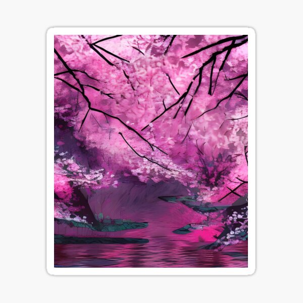 “Cherry Blossom Wallpaper” Sticker for Sale by gramizzia | Redbubble