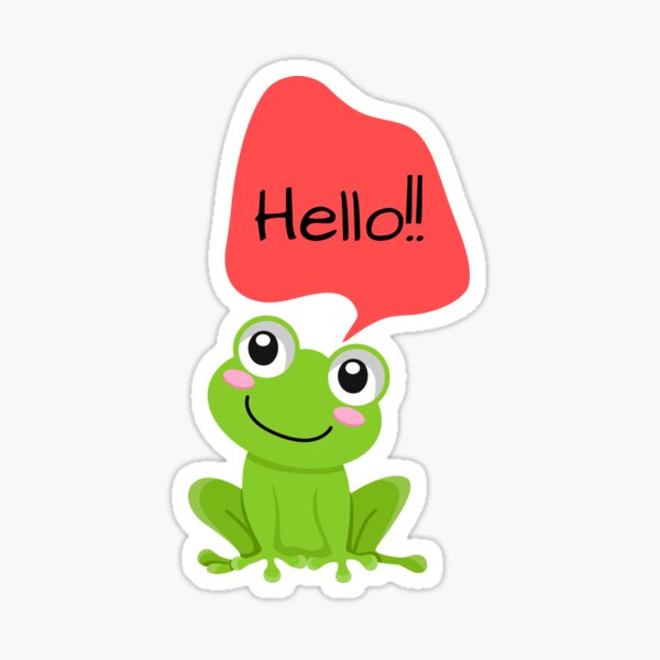 Frog Saying Hi Sticker For Sale By Zakio Vitch Redbubble