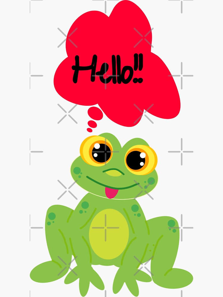 Frog Saying Hi Sticker For Sale By Zakio Vitch Redbubble