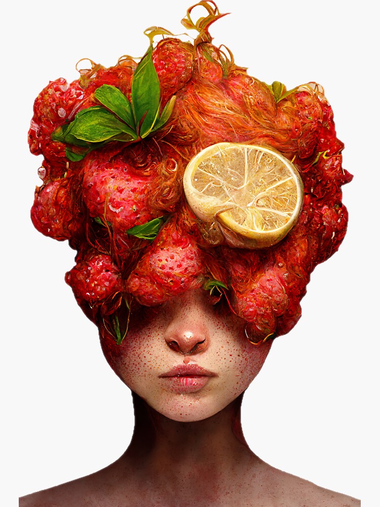 "Strawberry Ginger Lemonade Head" Sticker for Sale by Junkerz Redbubble